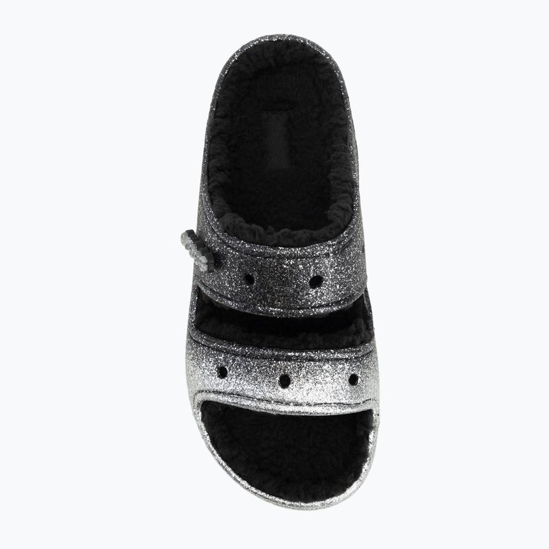 Crocs Classic Cozzzy Glitter Sandal nero/argento infradito 5