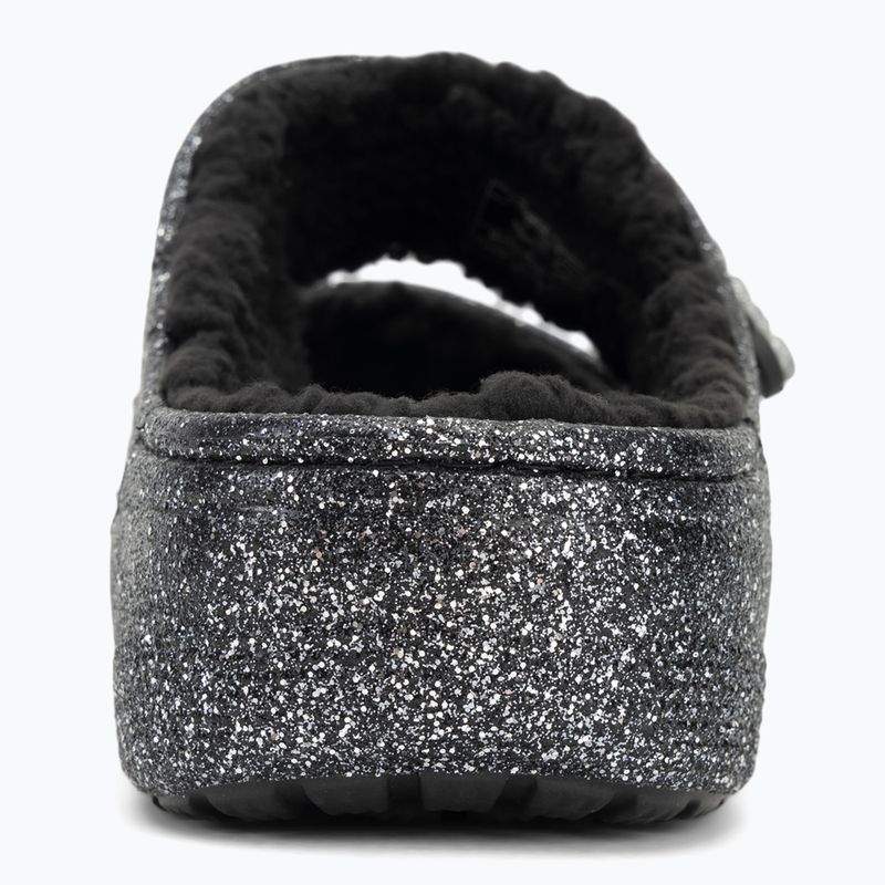Crocs Classic Cozzzy Glitter Sandal nero/argento infradito 6