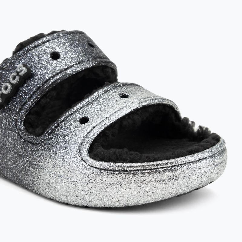 Crocs Classic Cozzzy Glitter Sandal nero/argento infradito 7
