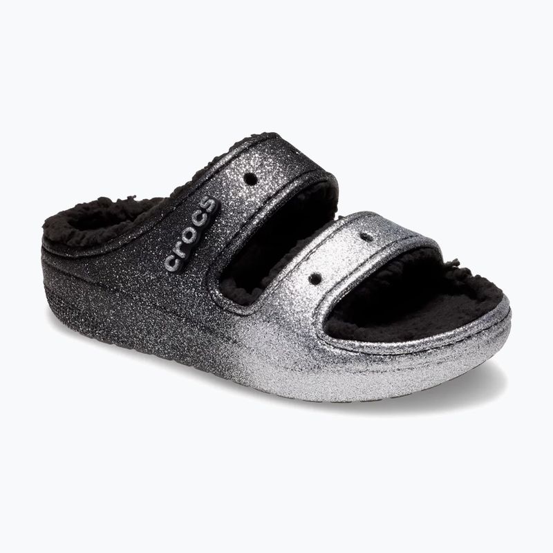 Crocs Classic Cozzzy Glitter Sandal nero/argento infradito
