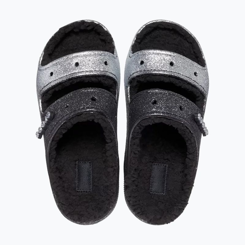 Crocs Classic Cozzzy Glitter Sandal nero/argento infradito 5