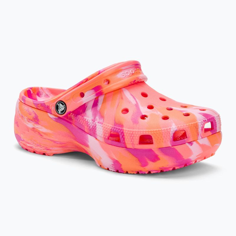 Infradito Crocs Classic Platform Marbled guava/multi da donna