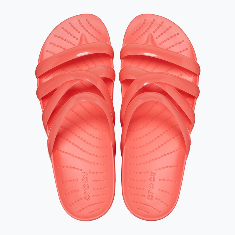 Infradito Crocs Splash Glossy Strappy da donna, anguria neon 12