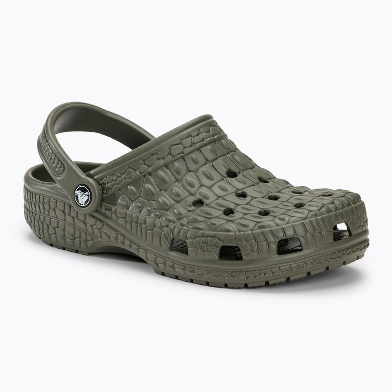 Infradito Crocs Classic Crocskin oliva polveroso 2