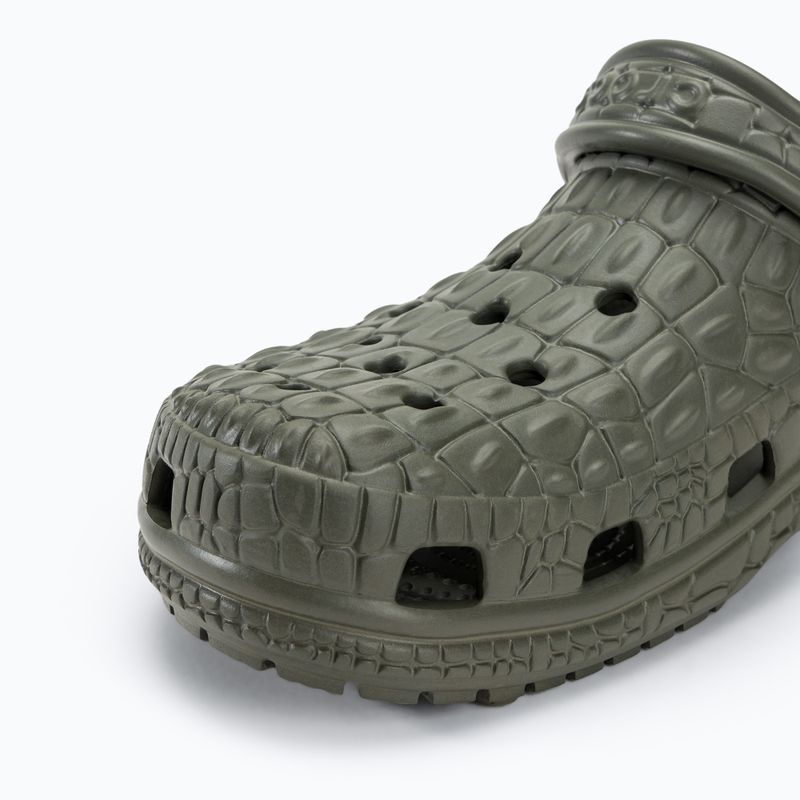 Infradito Crocs Classic Crocskin oliva polveroso 8