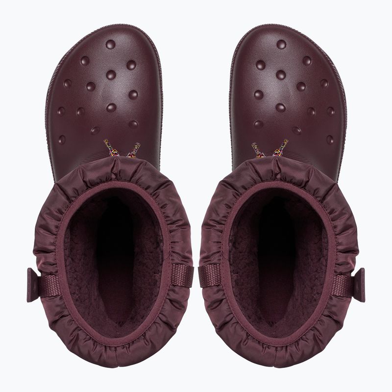 Stivali da neve Crocs Classic Neo Puff Luxe da donna, color ciliegia scuro 11