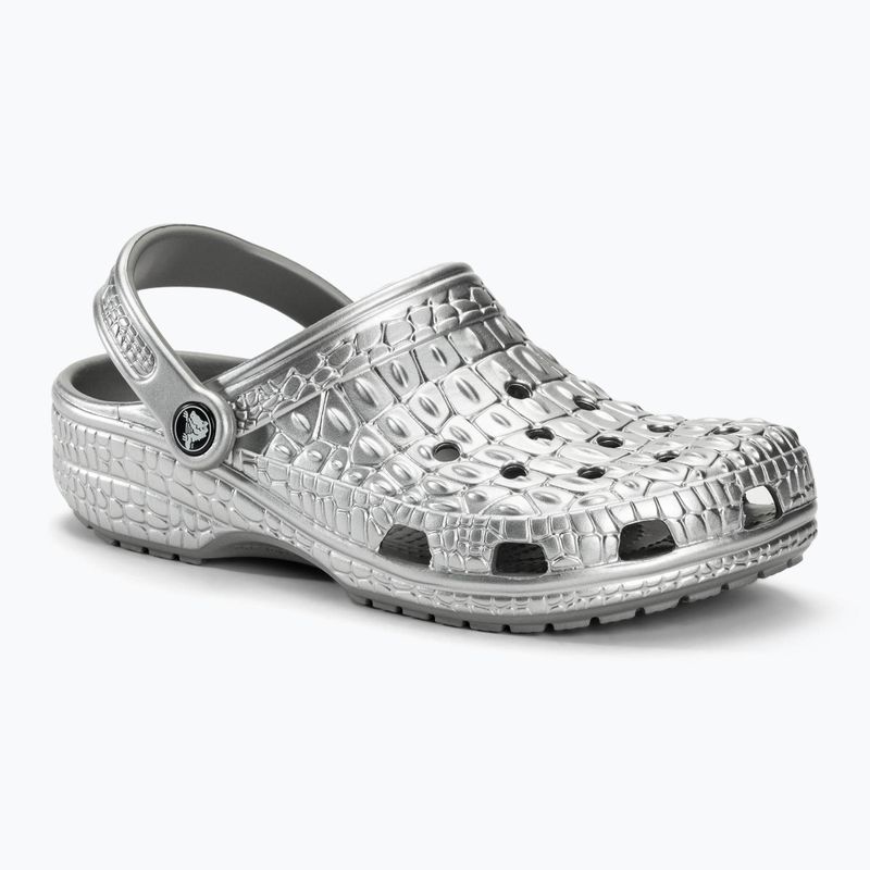 Crocs Classic Metallic Crocskin infradito argento 2