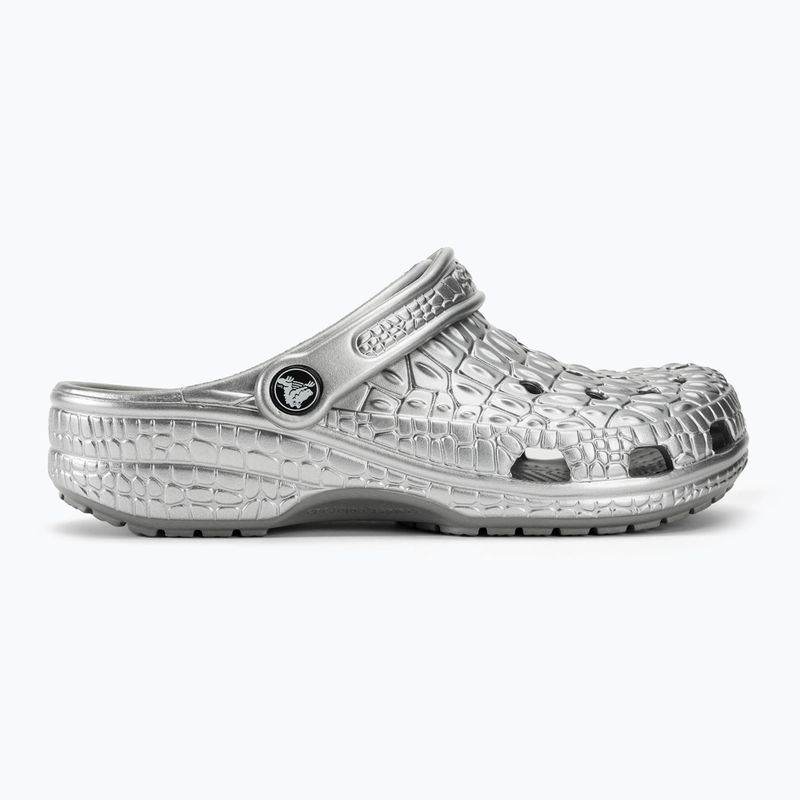 Crocs Classic Metallic Crocskin infradito argento 3