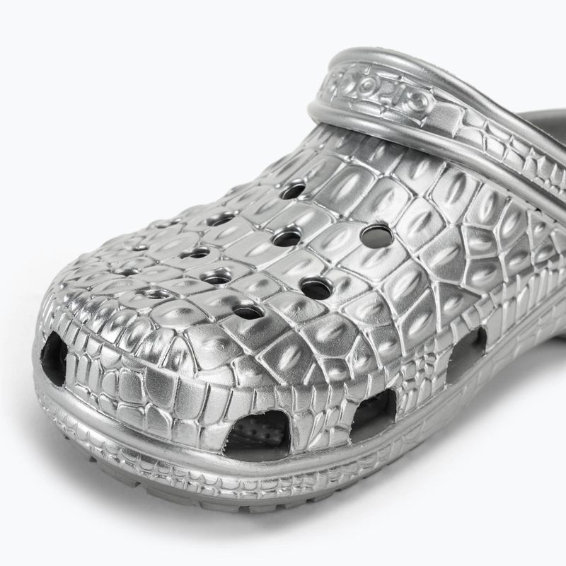 Crocs Classic Metallic Crocskin infradito argento 8