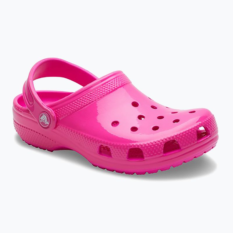 Crocs Classic Neon Highlighter Clog rosa crush infradito per bambini 9