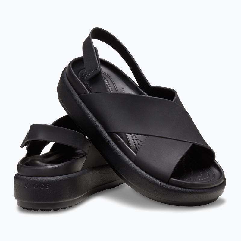 Sandali Crocs Brooklyn Luxe Cross Strap donna nero 12