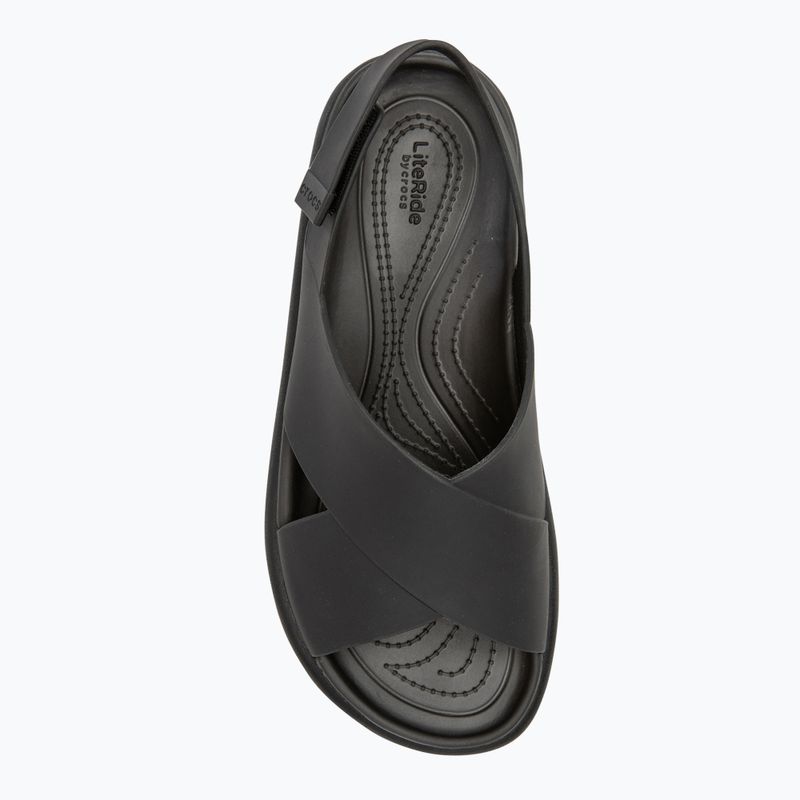 Sandali Crocs Brooklyn Luxe Cross Strap donna nero 5