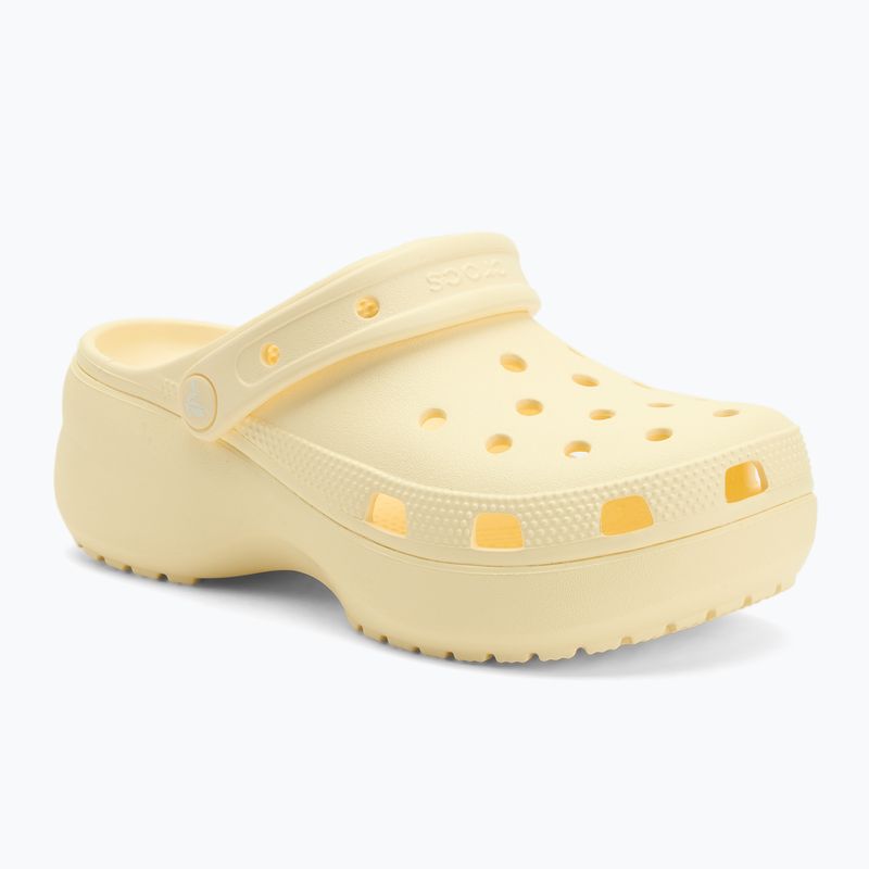 Infradito Crocs Classic Platform Clog crema di burro da donna