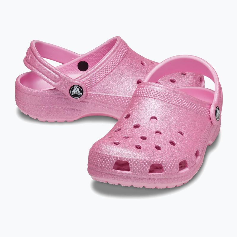 Crocs Classic Glitter Clog Bambini infradito rosa tweed glitterato 6