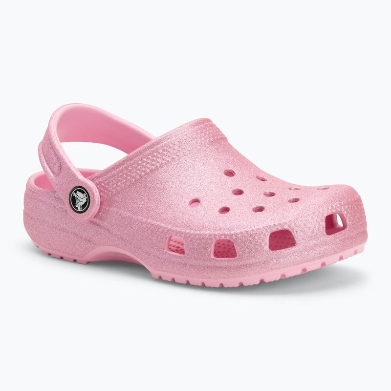 Crocs Classic Glitter Clog Bambini infradito rosa tweed glitterato 2