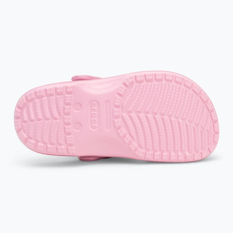 Crocs Classic Glitter Clog Bambini infradito rosa tweed glitterato 5