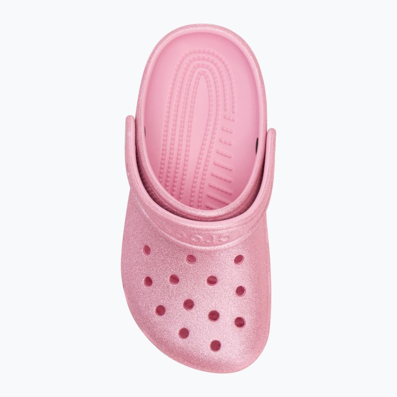 Crocs Classic Glitter Clog Bambini infradito rosa tweed glitterato 6