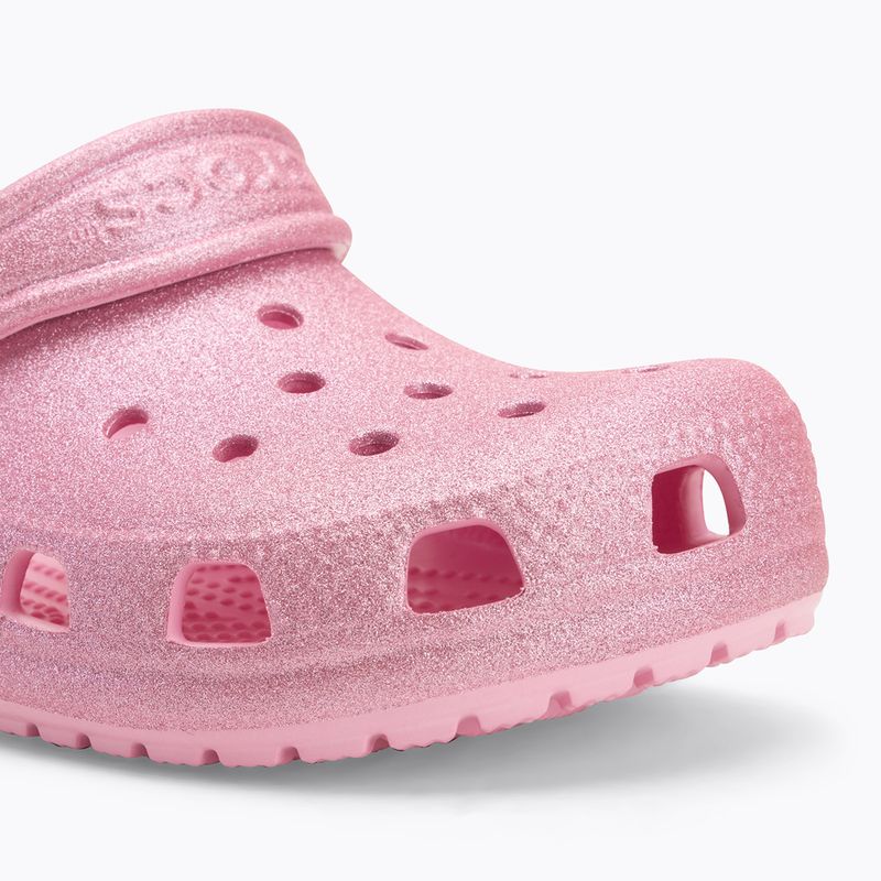Crocs Classic Glitter Clog Bambini infradito rosa tweed glitterato 8