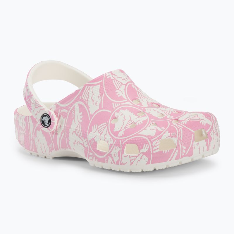 Crocs Classic Duke Print Clog infradito in tweed rosa 2