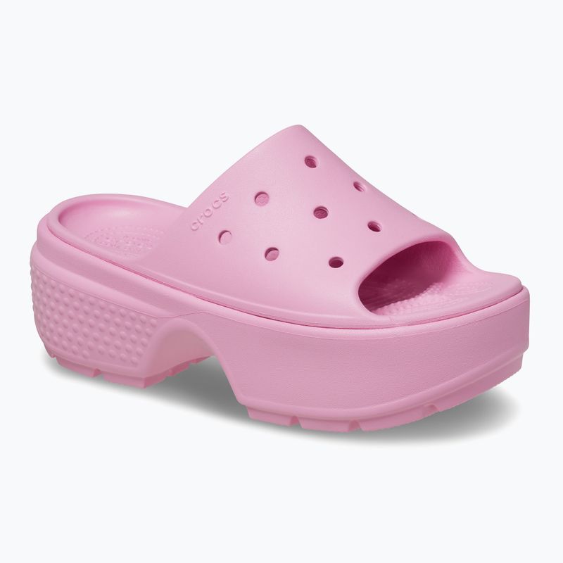 Infradito Crocs Stomp Slide da donna in tweed rosa 8