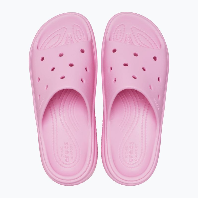 Infradito Crocs Stomp Slide da donna in tweed rosa 12