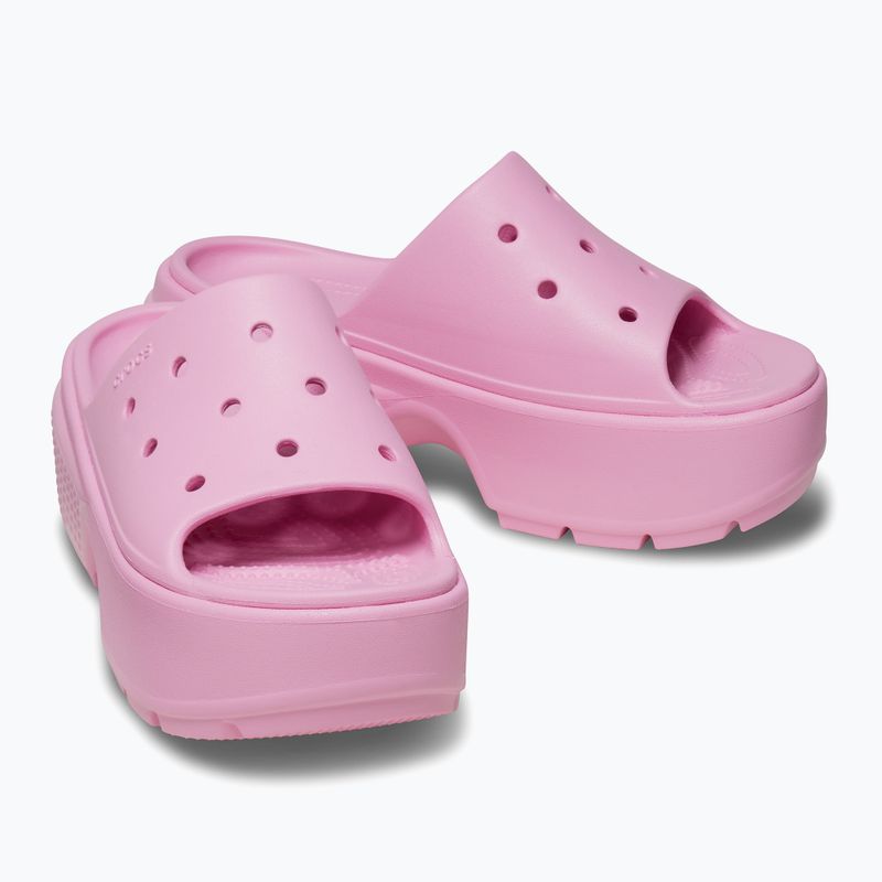 Infradito Crocs Stomp Slide da donna in tweed rosa 13