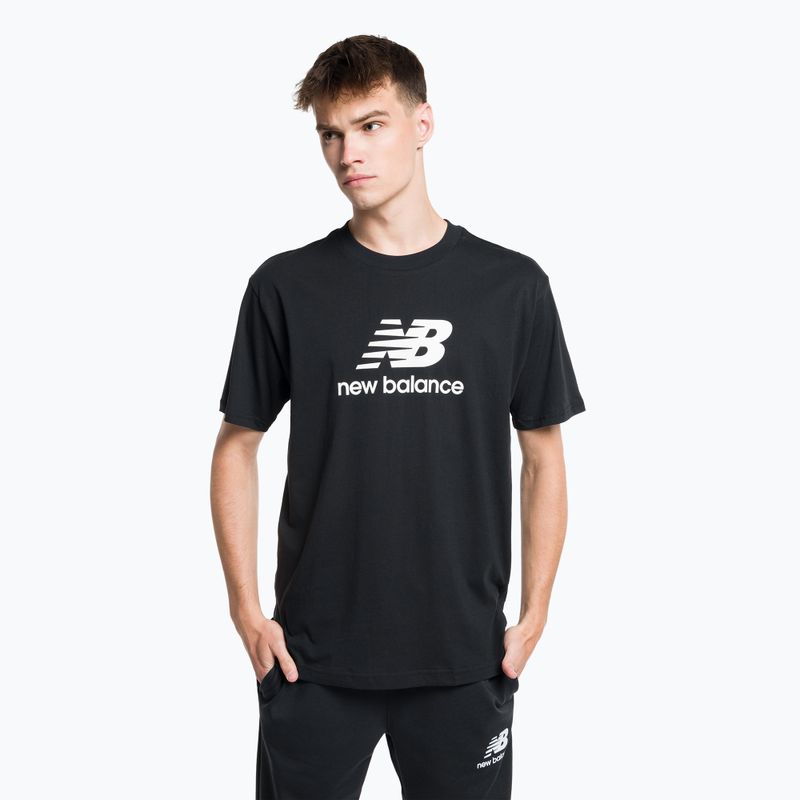 T-shirt New Balance Essentials Stacked Logo Uomo nero