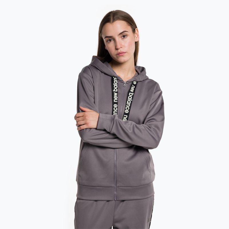 Felpa New Balance Relentless Performance Fleece Full Zip in zinco da donna