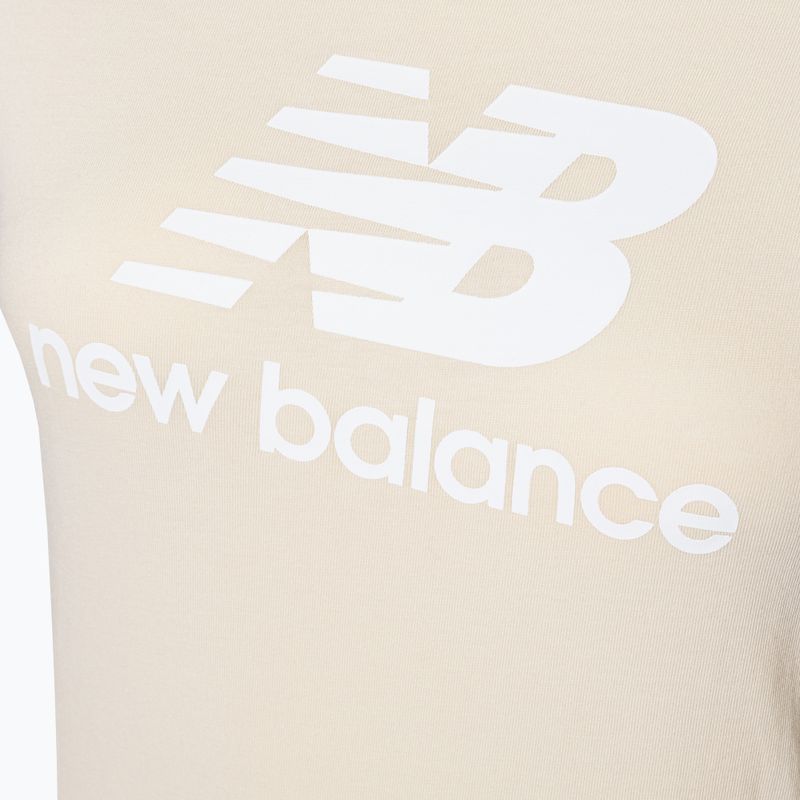 T-shirt New Balance Essentials Stacked Logo tm crema da donna 7