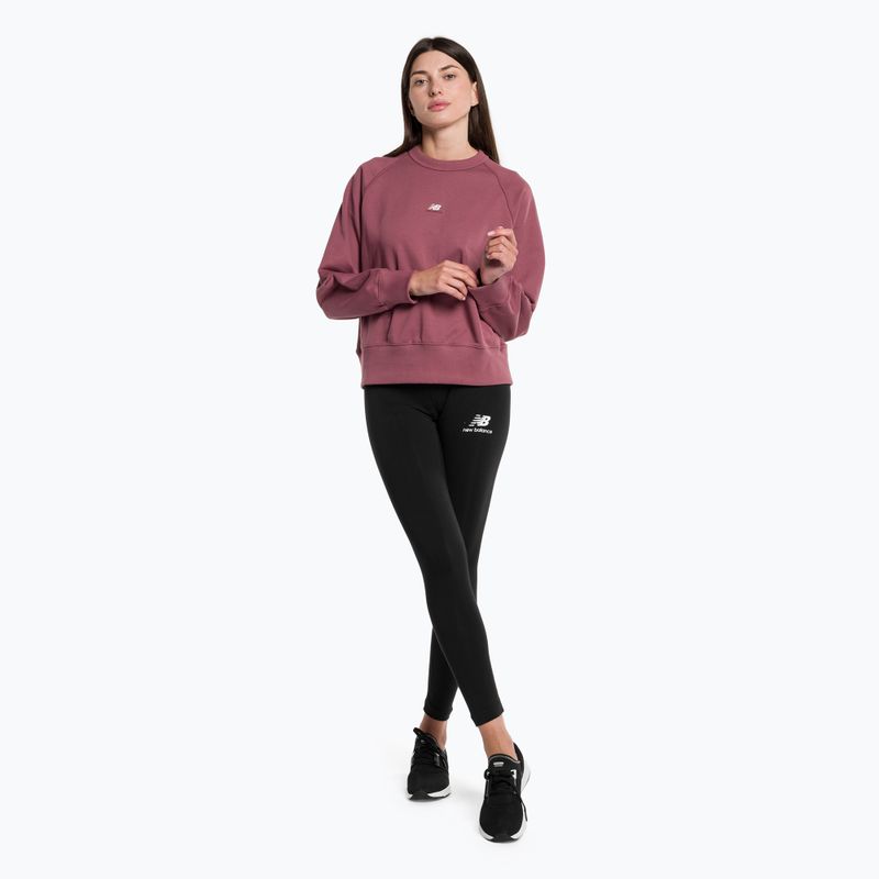 Felpa New Balance Athletics Remastered French Terry Crewneck donna lavata bordeaux 2