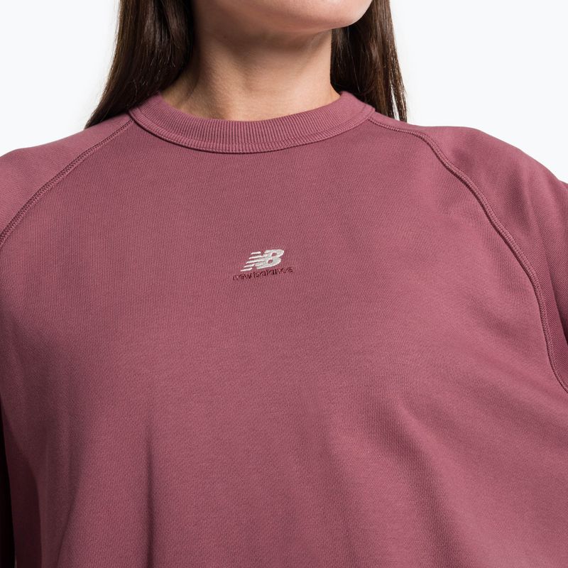 Felpa New Balance Athletics Remastered French Terry Crewneck donna lavata bordeaux 4