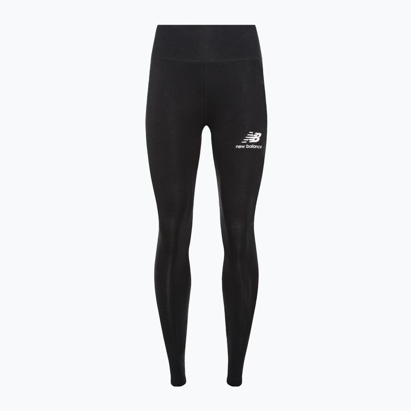 Leggings da allenamento da donna New Balance Essentials Stacked Logo Cotone nero 5