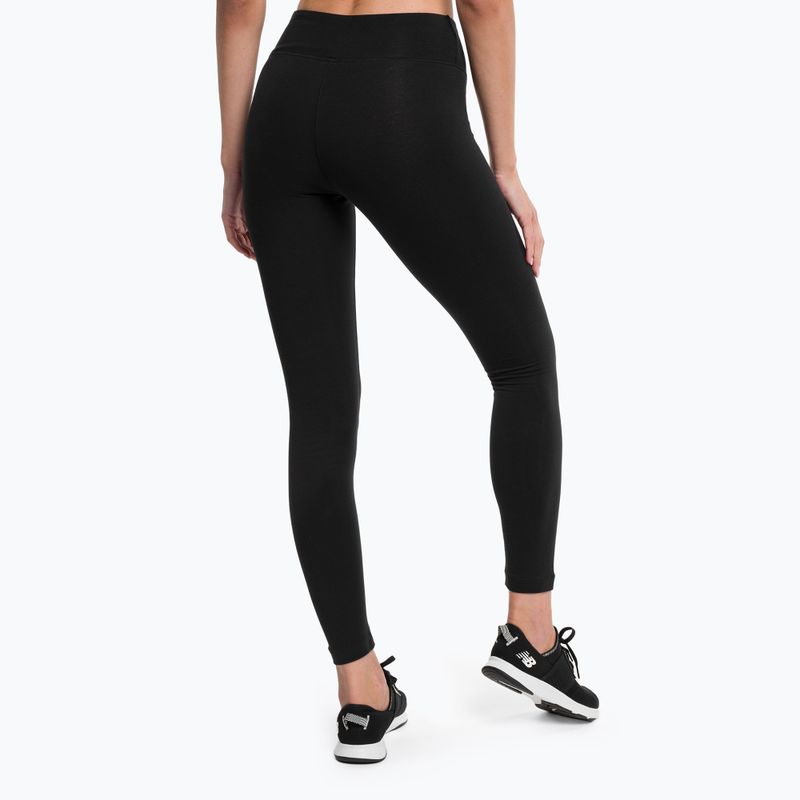 Leggings da allenamento da donna New Balance Essentials Stacked Logo Cotone nero 3