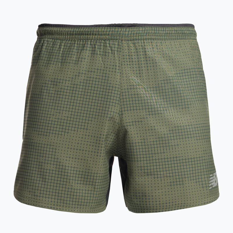 Pantaloncini da corsa New Balance Printed Impact Run 5" verde oliva intenso da uomo 7