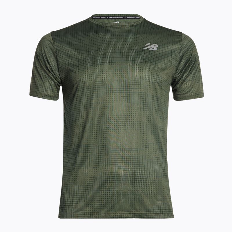 Maglietta da corsa New Balance Printed Impact Run verde oliva intenso da uomo 6