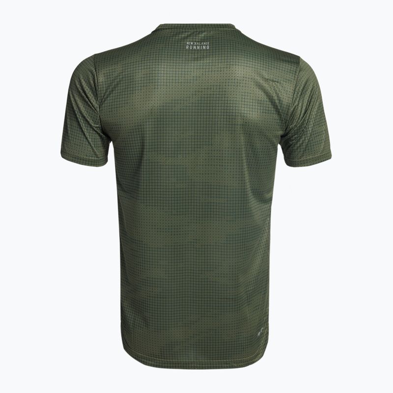 Maglietta da corsa New Balance Printed Impact Run verde oliva intenso da uomo 7