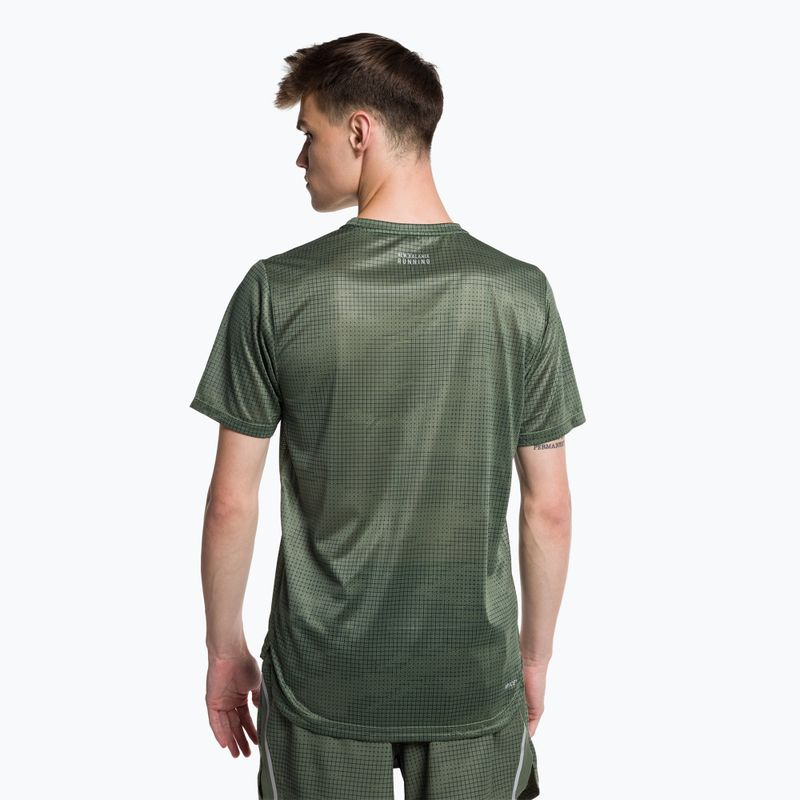 Maglietta da corsa New Balance Printed Impact Run verde oliva intenso da uomo 3