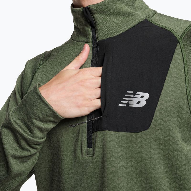 Felpa da corsa New Balance Heat Grid Half Zip deep olive graphite da uomo 4