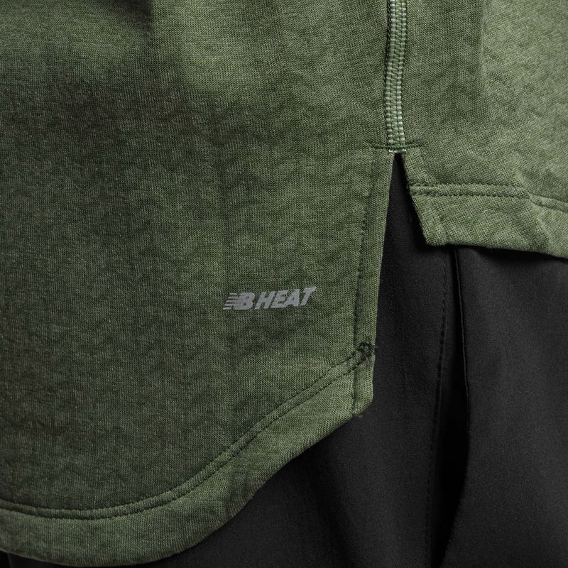 Felpa da corsa New Balance Heat Grid Half Zip deep olive graphite da uomo 5
