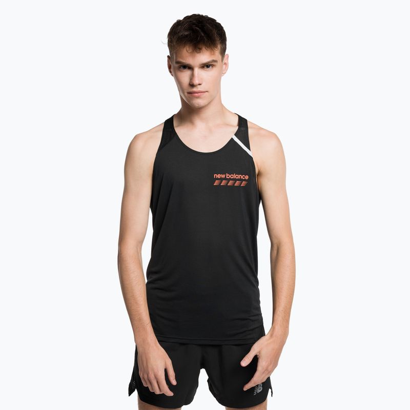 New Balance Accelerate Pacer Singlet canotta da corsa nera da uomo
