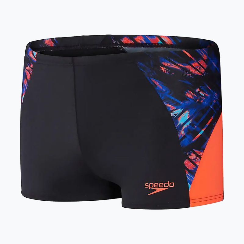Pantaloncini da bagno Speedo Eco END+ Splice Aquashort da uomo nero/arancio 6