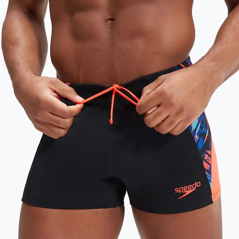 Pantaloncini da bagno Speedo Eco END+ Splice Aquashort da uomo nero/arancio 10