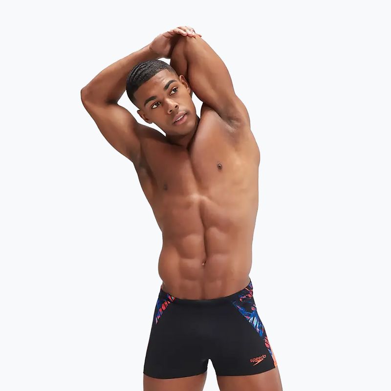 Pantaloncini da bagno Speedo Eco END+ Splice Aquashort da uomo nero/arancio 12