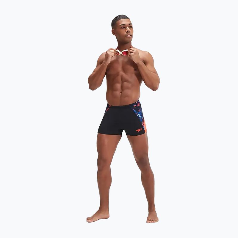 Pantaloncini da bagno Speedo Eco END+ Splice Aquashort da uomo nero/arancio 15