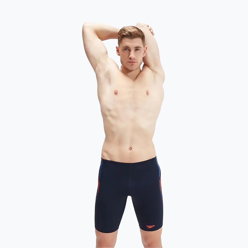 Costumi da bagno da uomo Speedo Tech Panel navy/arancione 8