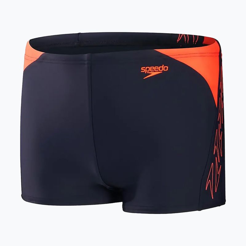 Speedo Hyper Boom Logo Splice, costume da bagno per bambini, blu/arancio 5