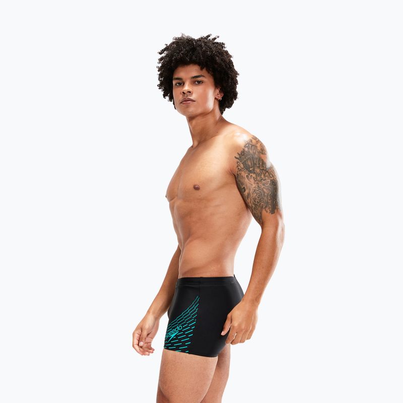 Speedo Medley Logo Aquashort Uomo - Boxer da bagno blu/arancio 6