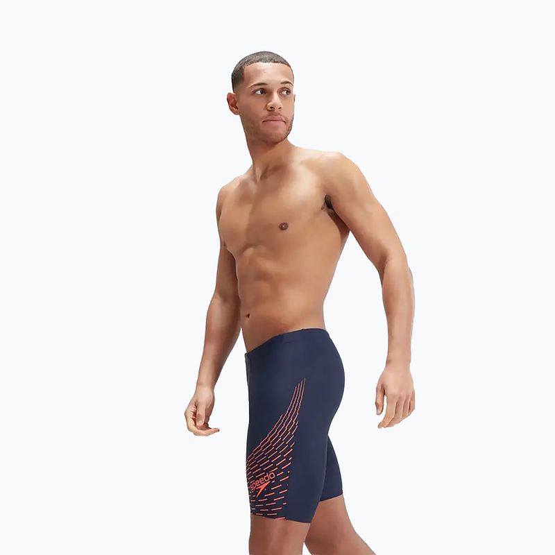 Costume da bagno Speedo Medley Logo uomo navy/arancione 8