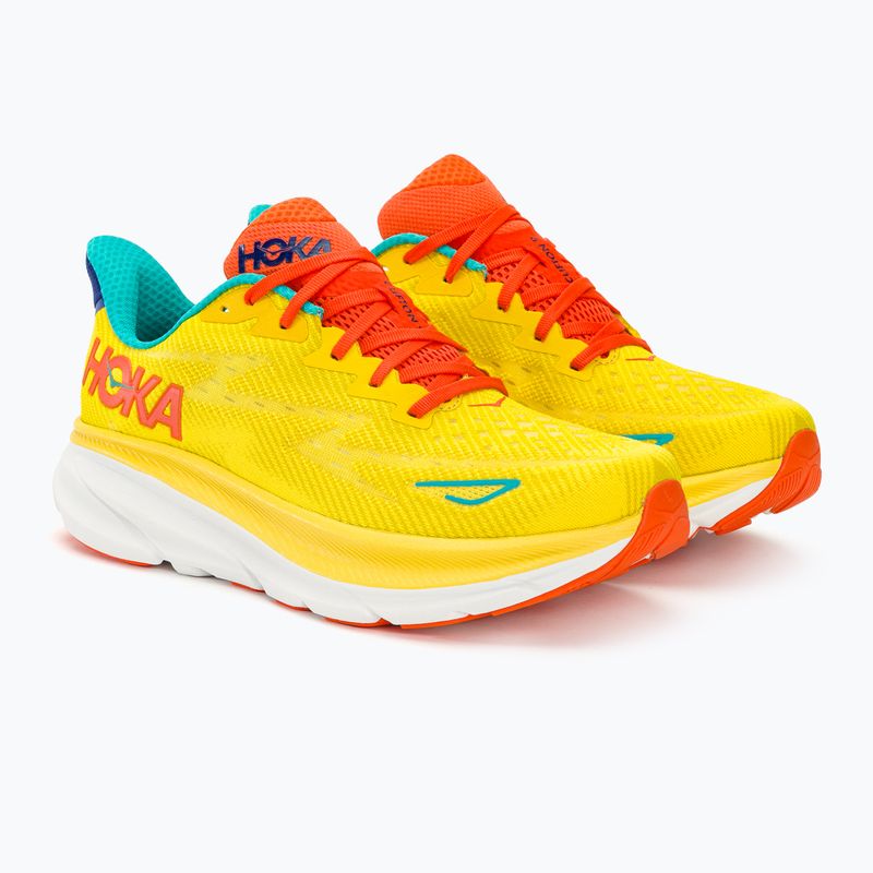 Scarpe da corsa da uomo HOKA Clifton 9 passion fruit/maize 4
