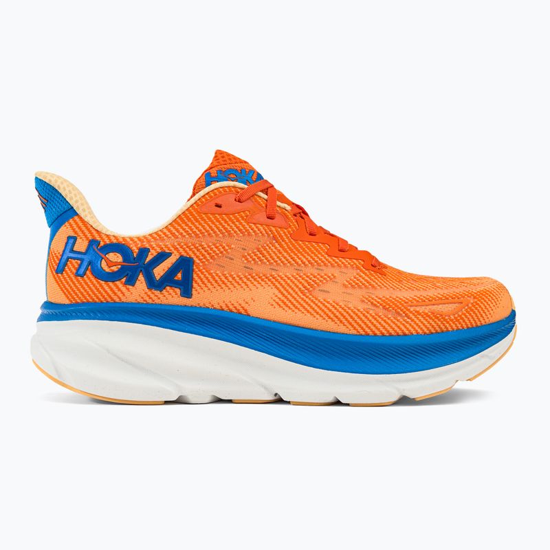 Scarpe da corsa da uomo HOKA Clifton 9 arancione vibrante/impala 2